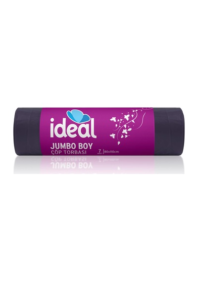 İdeal Jumbo Boy Çöp Poşeti 7'li 80x110 Cm, Sızdırmaz Yırtılmaz Ju