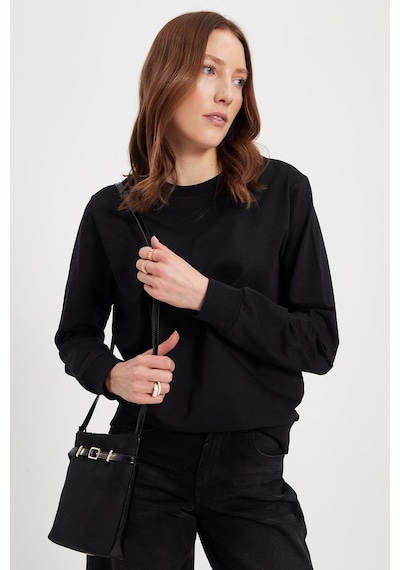 Tudors Kadın Oversize Geniş Kesim %100 Pamuk 2 İplik Bisiklet Yaka Siyah Sweatshirt -42615 Sİyah Tudors Kadın Oversize Geniş Kesim %100 Pamuk 2 İplik Bisiklet Yaka Siyah Sweatshirt -42615 Sİyah