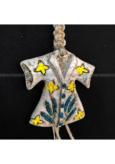 Küçük Kaftan Nazar Boncuk Seramik Bahçe Balkon Kapı Duvar Süs