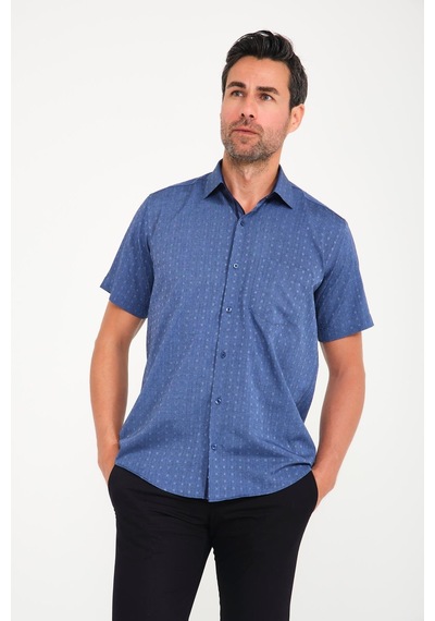 Klasik Kısa Kol Açık Zemin Kutu Desen Keten Cotton Hediye Kutulu Erkek Gömlek Fs-000745 - Koyu Lacivert-1668 Klasik Kısa Kol Açık Zemin Kutu Desen Keten Cotton Hediye Kutulu Erkek Gömlek Fs-000745 - Koyu Lacivert-1668