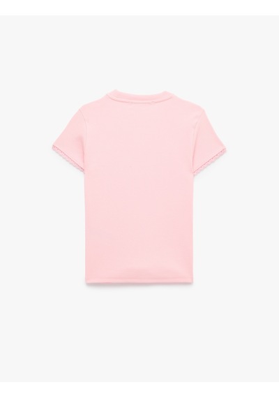 Koton Ribanalı Pamuklu Slim Fit Bisiklet Yaka Kısa Kollu Dantel Detaylı Tişört Pembe 6sak50506ek Gül Koton Ribanalı Pamuklu Slim Fit Bisiklet Yaka Kısa Kollu Dantel Detaylı Tişört Pembe 6sak50506ek Gül