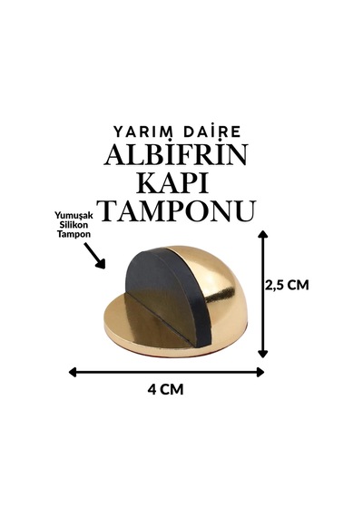 5 Adetalbifrinyarım Daire Yapışkanlı Kapı Tamponu Kapı Stoperi Metal Kapı Stopu Durdurucu