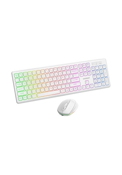 Everest Km-319bt Beyaz 2.4g+bt1+bt2 Çoklu Cihaz Bağlantılı Q Set Kablosuz Klavye +
