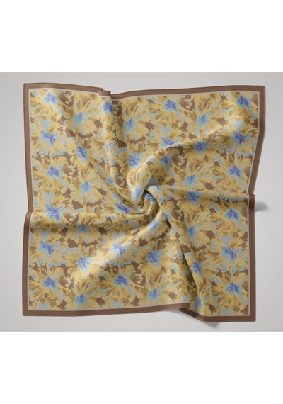 Silk Home Velora Eşarp 161001-47 Kahverengi, Gök Mavi, Bebe Mavi, Hardal