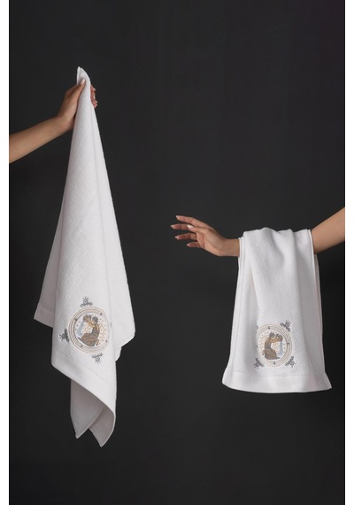 Varol %100 Microcotton Üst Kalite Havlu Seti Burç Nakışlı Kova-standart Kova Diğer