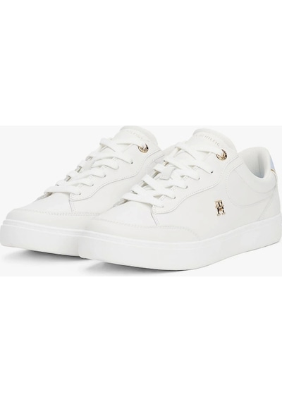 Tommy Hilfiger Kadın Deri Th Monogram Sneaker Beyaz