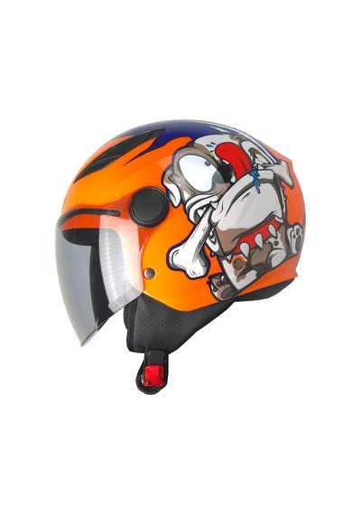 Fr215 Dog Neon Orange Motosiklet Kaskı Yarım Kids Motorcu Kask Turuncu Çok Renkli
