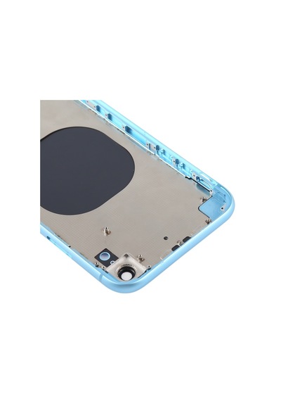 Cbtx Kamera Lensli Ve Sım Kart Tepsisi Ve Apple Uyumlu iPhone Xr Mavi İçin Yan Anahtarlarla Arka Gövde Kapağı