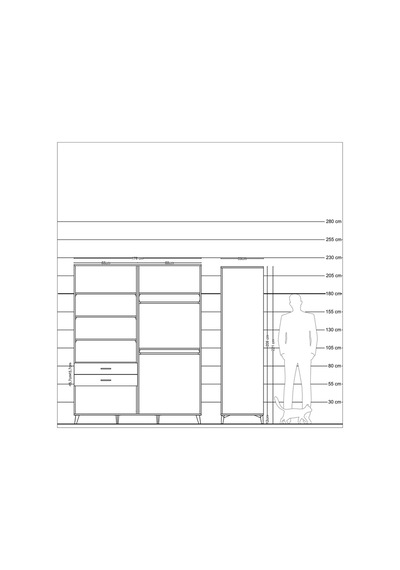 Kronos Gardrop 6 Raflı 2 Çekmeceli 2 Askılı 176x59x221 Antrasit-antrasit Antrasit Kronos Gardrop 6 Raflı 2 Çekmeceli 2 Askılı 176x59x221 Antrasit-antrasit Antrasit