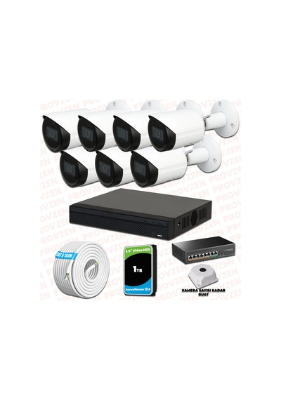 Provzen Dahua 7 Kameralı Ip 1080p Gece Görüşlü Güvenlik Kamerası