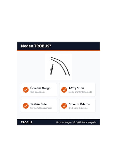 Trobus Bmw 3 Serisi E90 2005-2009 Uyumlu Ön Silecek Süpürge Takımı 24-19 İnç