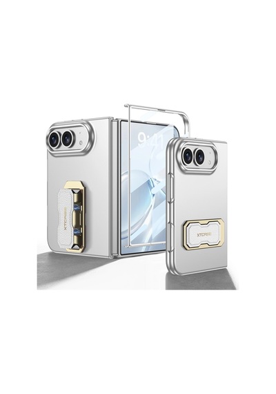 Apple Apple iPhone Uyumlu Duo Kılıf Zore Kıpta Kpt-03 Sert Pc Kapak Gümüş