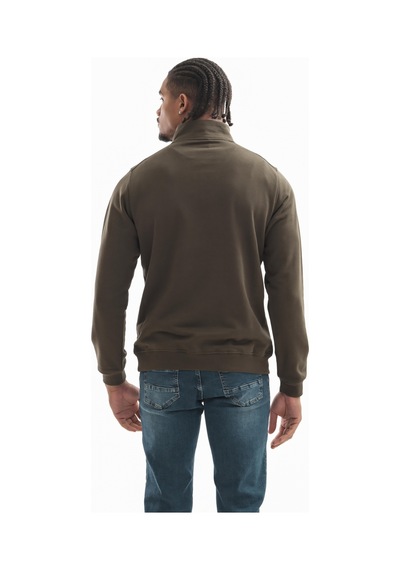 Boğazlı Sweatshirt Haki