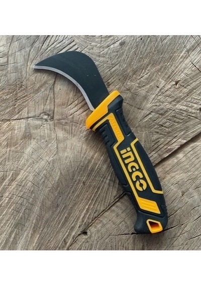 İngco Eğri Uçlu Kamp Bıçak Aşı Kamp Bıçağı Kablo Soyma Kamp Bıçağı Bağ Kamp Bıçağı 18cm Turuncu