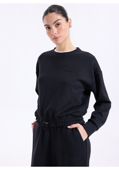 Mustang Siyah Kadın Modal Karışımlı Sweatshirt M4wl-swt-1013