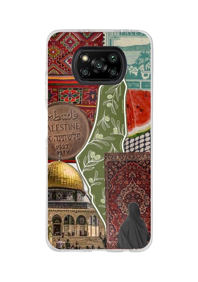 Poco X3-x3 Pro-nfc Uyumlu Kudüs Mescid-i Aksa Ve Filistin Sembolleri Kolaj Baskılı Silikon Kılıf