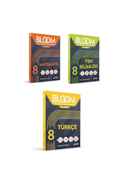 8. Sınıf Bloom Lgs Fasikül Matematik + Fen Bilimleri + Türkçe Soru Bankası Seti 3 Kitap