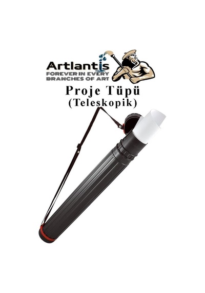 Artlantis Proje Tüpü Siyah Dar 1 Adet Teleskopik Bozuka Proje Tüpü İki Kademeli Teknik Çizim Çantası