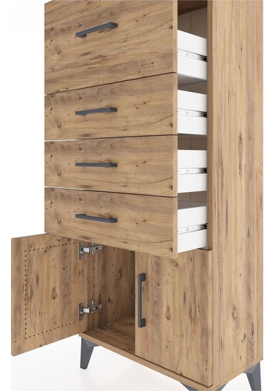 Hyperion Dolap 4 Çekmeceli 2 Kapaklı 60x44x134 Çam-çam Çam Hyperion Dolap 4 Çekmeceli 2 Kapaklı 60x44x134 Çam-çam Çam