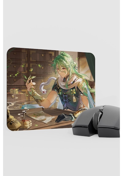 Baizhu Genshin Impact Anime Gacha V1 - 22x18 Gaming Mouse Pad Fare Altlığı
