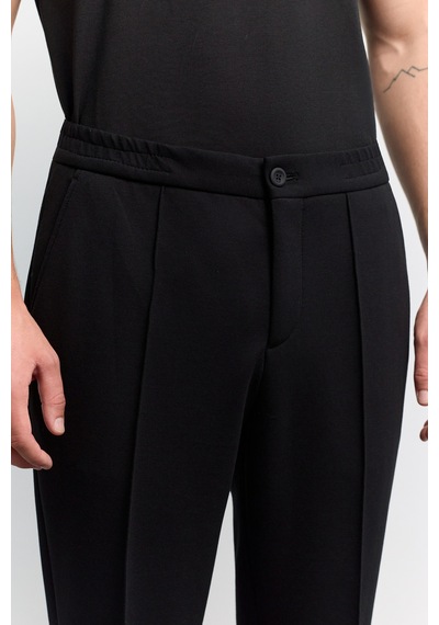 Avva Erkek Siyah Klasik Bel Viskon Karışımlı Interlok Relaxed Fit Pantolon A62y3009