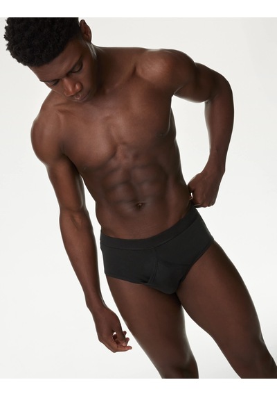 Marks & Spencer 5 Li Cotton Rich Cool & Fresh Regular Fit Erkek Brief Külot Seti T14006901v Siyah