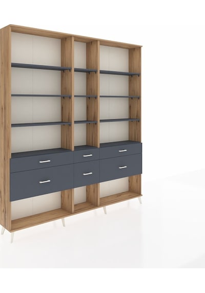 Arges Dolap 12 Raflı 6 Çekmeceli 220x30x243 Çam-antrasit/antrasit Antrasıt/antrasıt Arges Dolap 12 Raflı 6 Çekmeceli 220x30x243 Çam-antrasit/antrasit Antrasıt/antrasıt