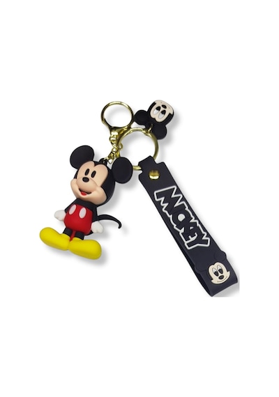 Mickey Mouse Premium 3d Figürlü Bilek Kayışlı Anahtarlık - Siyah - 1 Adet