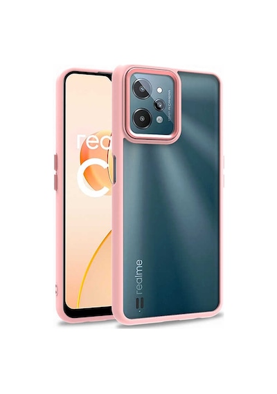 Zore Realme C31 Kılıf Omsy Flora Kapak - Rose Gold