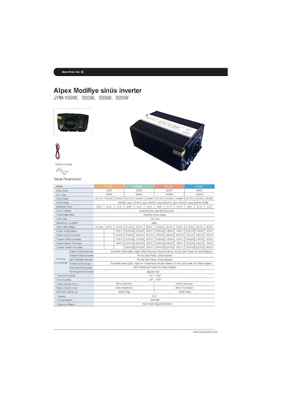 Alpex 300w 12v Modifiye Sinüs İnverter