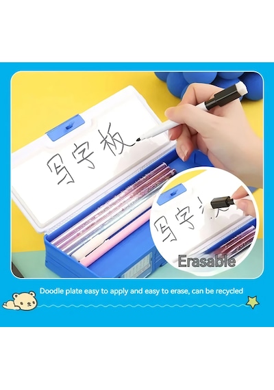 Sanrio Cinnamoroll Çok Fonksiyonlu Şifreli Kalem Kutusu Mavi Kuromi Kalemlik Sanrio Kore Tarzı Mavi
