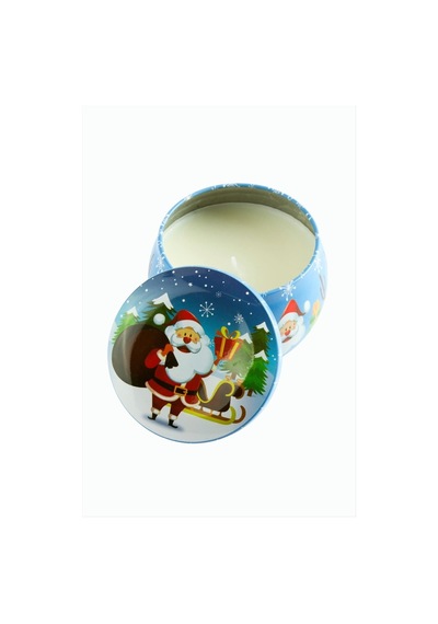 Noel Baba Yılbaşı Kapaklı Mum 6 Cm Mavi