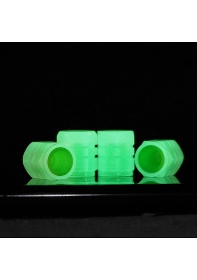 YCLSHOP Fosforlu Led Araba Motosiklet Lastik Sibop Kapağı 4 Adet