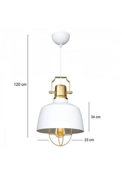 Homing Retro Beyaz Gold Detaylı Kafes Sarkıt No: 3 Ayd-3340 Beyaz
