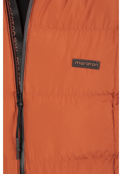 Maraton Sportswear Regular Erkek Kapşonlu Uzun Kol Basic Kiremit Mont 21259-kiremit Kiremit