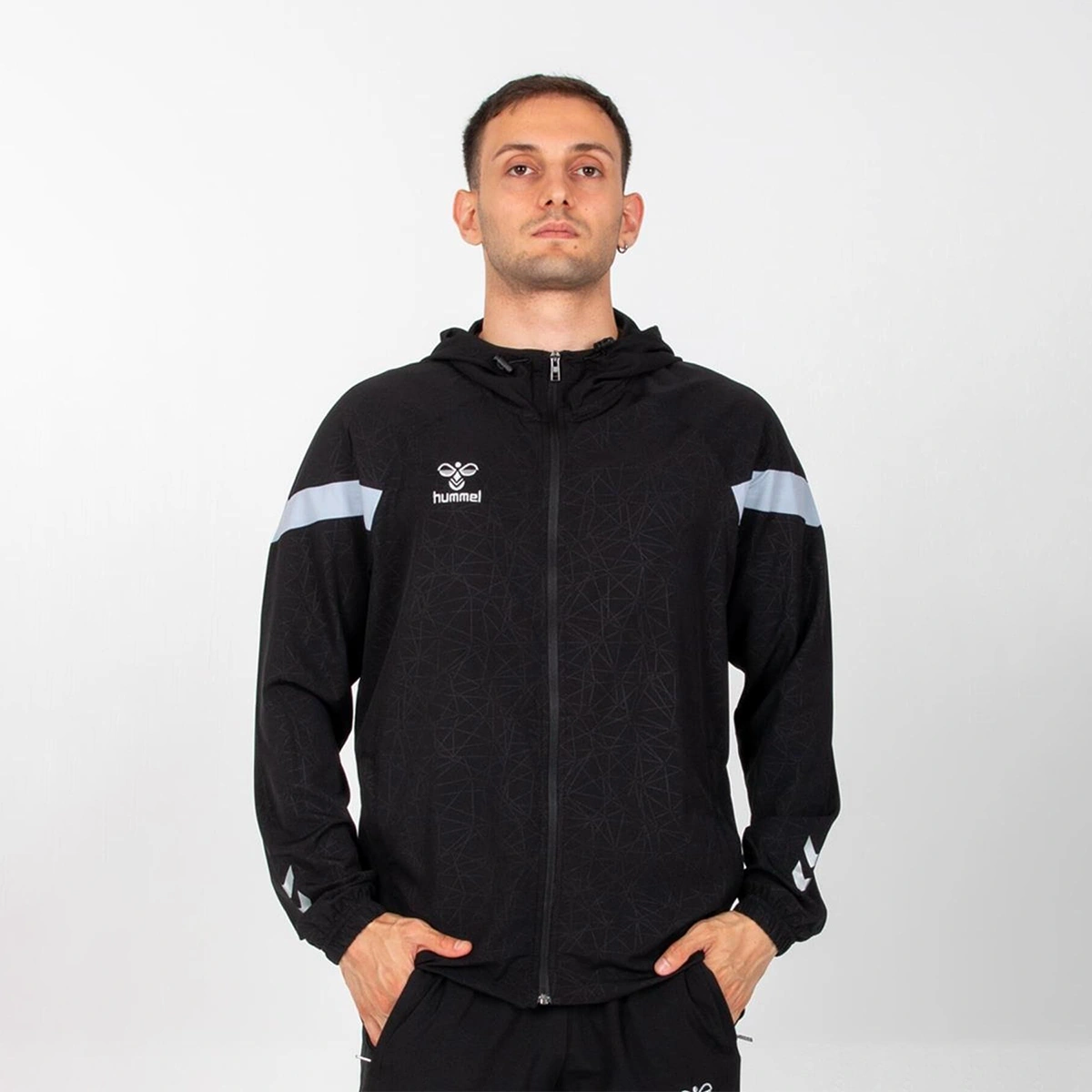 Hummel Flex Erkek Siyah Kapüşonlu Ceket Siyah
