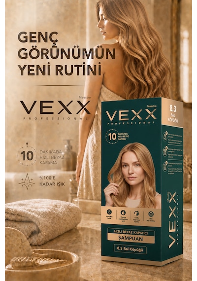 Vexx Professional Beyaz Kapatıcı Pratik Boya Şampuan Bal Köpüğü 8.3 Amonyaksız Formül 300 Ml.