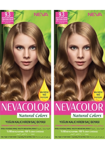 Neva Color Natural Color Saç Boyası 9.3 Açık Altın Sarısı 2'li Set