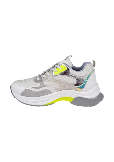 Pullman Simli Kadın Spor Ayakkabı Sneaker Sms-30162 Beyaz Simli-beyaz Simli Beyaz