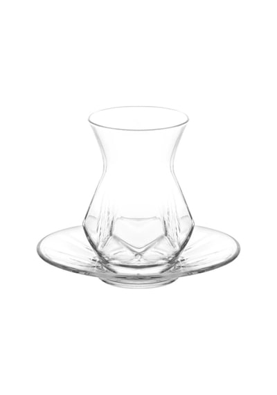 Lav Alya Cam Çay Seti 6 Kişilik 165 ml (6 Çay Bardağı, 6 Çay Tabağı)
