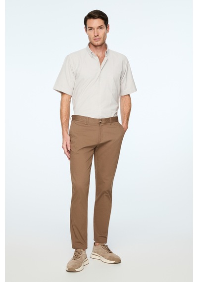 Morven Erkek Vizon Pamuk Trend Düz Slim Fit Chino Pantolon 26ys003007405 Vizon