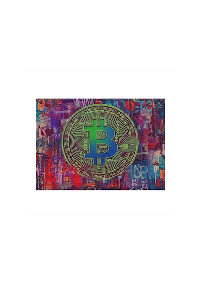 Dijital Bitcoin Sanatı Art Mdf Poster