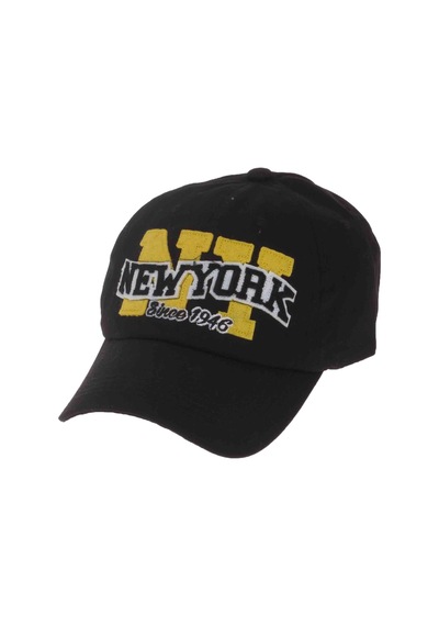 New York "since 1946" Nakışlı Vintage Beyzbol Şapkası Unisex Retro Stil Siyah