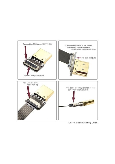 Hdmı To Hdmı 90 Derece Açıkhis Fpc Yassı Esnek / Ribbon Kablo