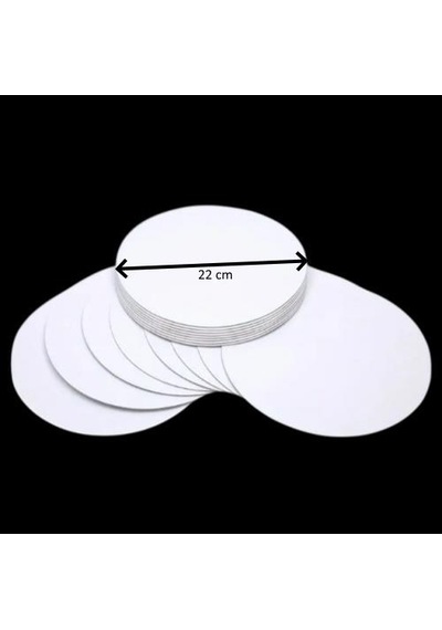 Turta Mendili / Pasta Altlığı Beyaz Yuvarlak 22 Cm 10 Adet Gümüş