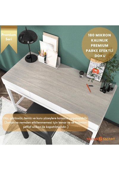 Technosmart 60 500cm Kendinden Yapışkanlı Balıksırtı Desenli Premium Duvar Kağıdı Masa Dolap Kaplama Bej