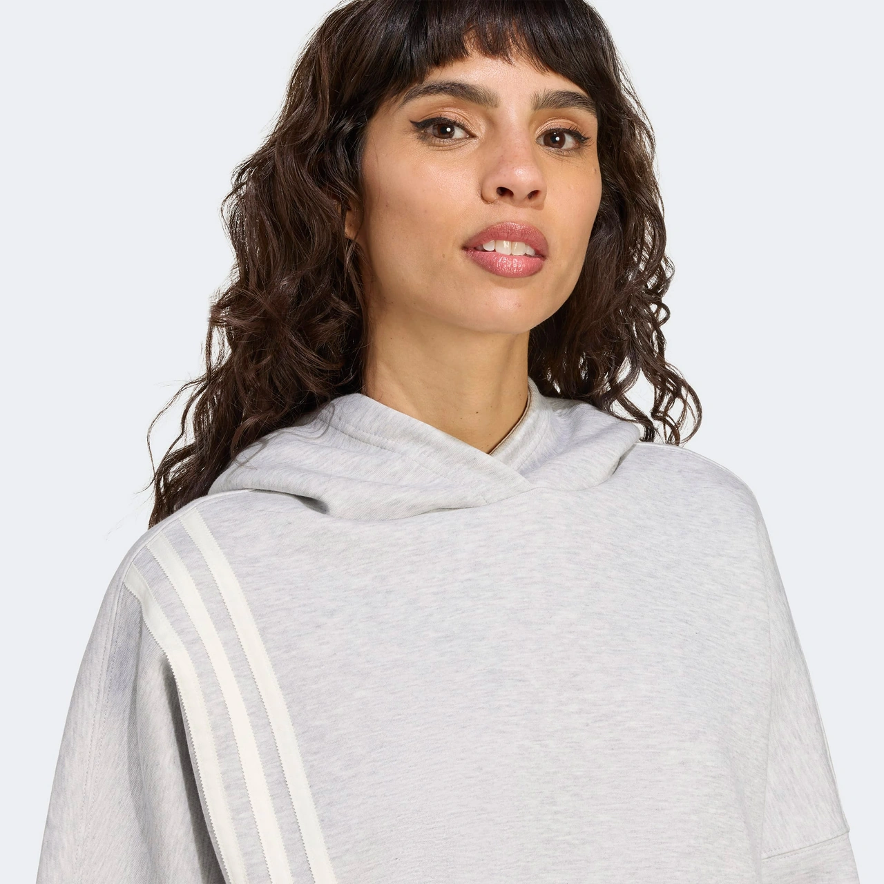 adidas 3 Stripes Hoody Kadın Gri Sweatshirt Jw3596 Gri