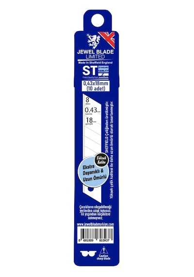 Jewel Blade Maket Bıçak Yedeği 18X0.43 MM 10'Lu Tüp