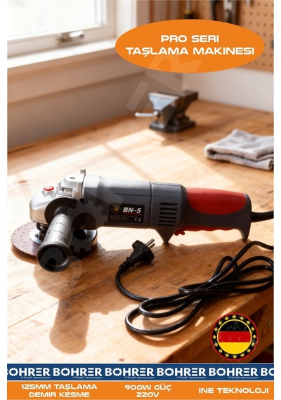 Böhrer Ba011307 900w Devir Ayarlı 115mm Pro Model Bakır Sargılı Taşlama Demir Kesme Makinesi