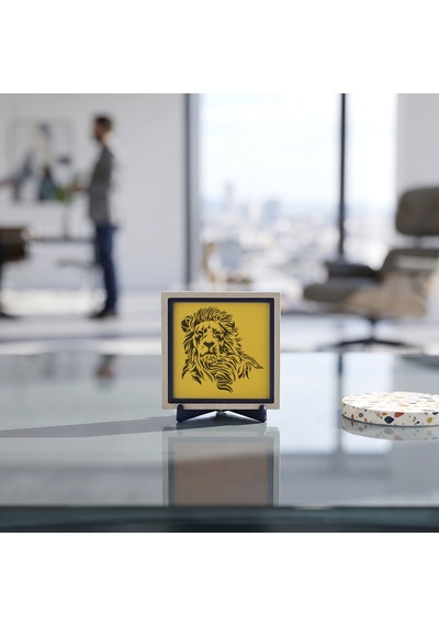 Modern Aslan Temalı Dekoratif Aksesuar, Ev Ve Ofis İçin Minimalist Masaüstü Süsü 10x10 Cm